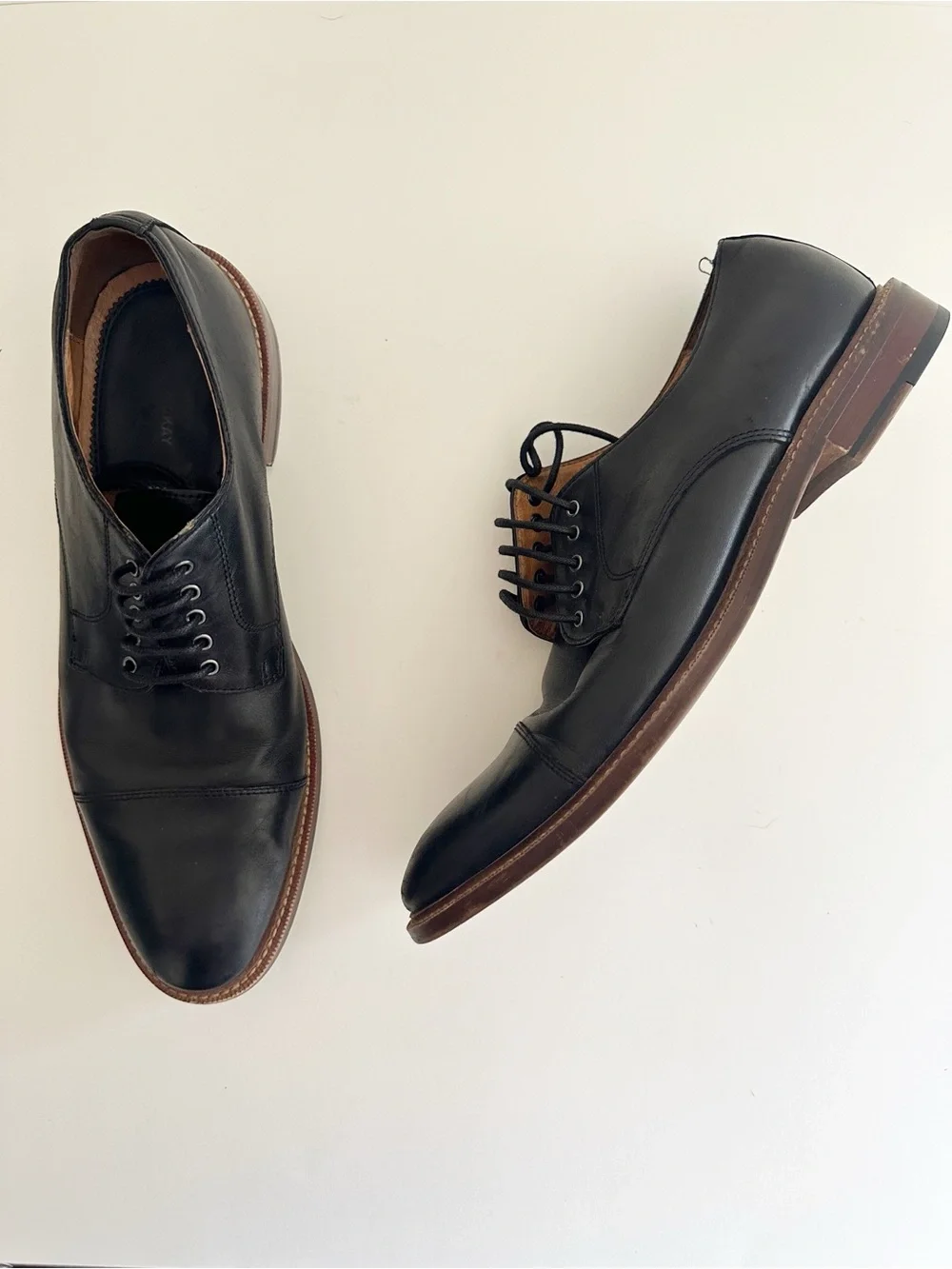 Blake McKay T9 black leather cap-toe oxford